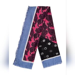 Stella McCartney Blue and White Patterned Scarf